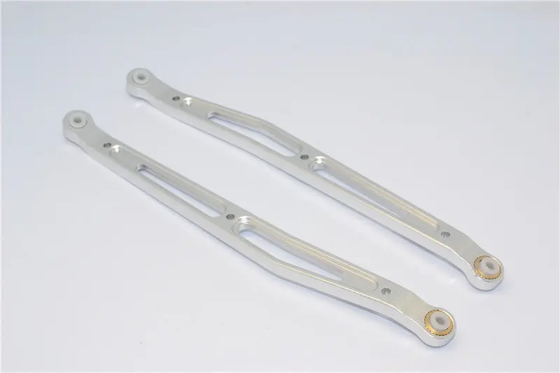 Axial Smt10 Grave Digger (Ax90055) Aluminum Front/Rear Upper Chassis Link  Parts - 1Pr Set Silver 1
