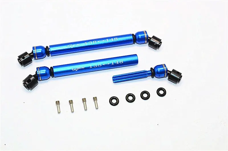 Axial Smt10 Grave Digger (Ax90055) Aluminum Front&Rear Center Shaft With Steel Joint (138Mm-148Mm) - 1Pr Set Blue 1