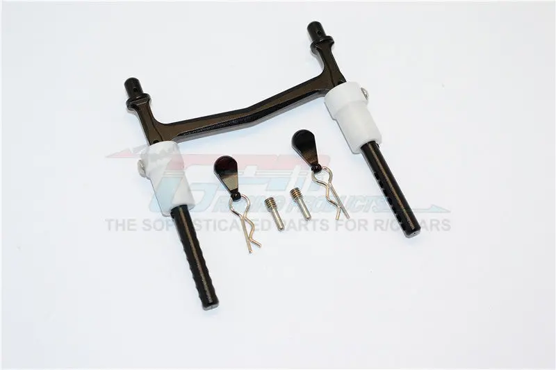 Axial Smt10 Grave Digger (Ax90055) Aluminum Rear Body Post With Clip & Mount - 1Pc Set Black 1