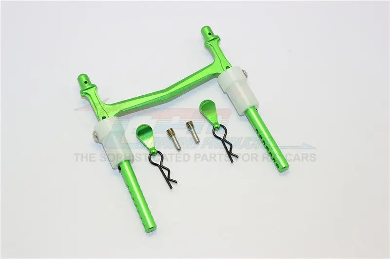 Axial Smt10 Grave Digger (Ax90055) Aluminum Rear Body Post With Clip & Mount - 1Pc Set Green 1