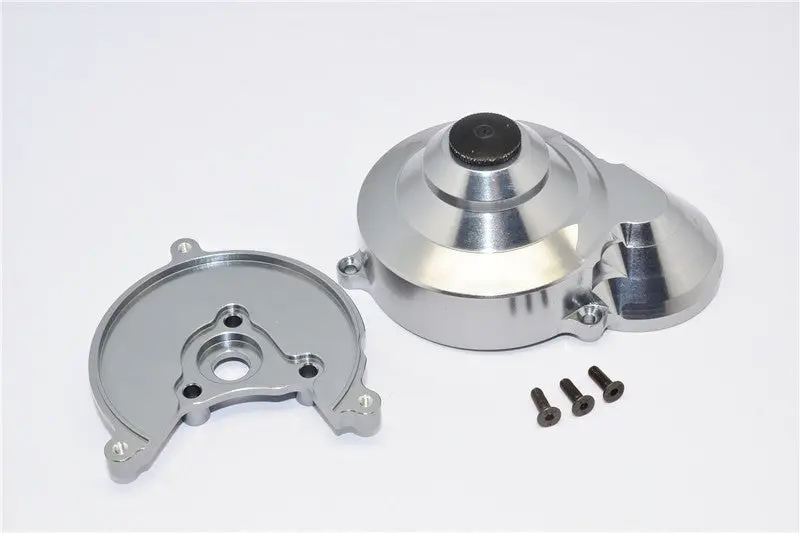 Axial Smt10 Grave Digger (Ax90055) Aluminum Transmission Spur Gear Case - 2Pcs Set Gray Silver 1