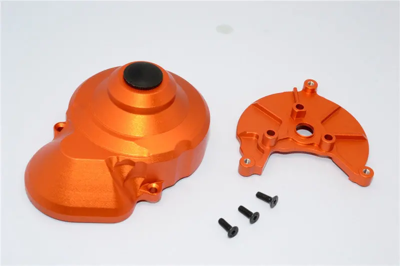 Axial Smt10 Grave Digger (Ax90055) Aluminum Transmission Spur Gear Case - 2Pcs Set Orange 1