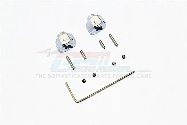Axial Smt10 Grave Digger (Ax90055) Aluminum Wheel Hex (+2Mm) - 2Pcs Set Gray Silver 1