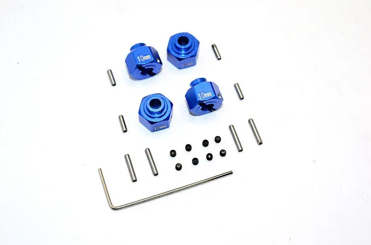 Axial Smt10 Grave Digger (Ax90055) Aluminum Wheel Hex (+2Mm) - 4Pcs Set Blue 1