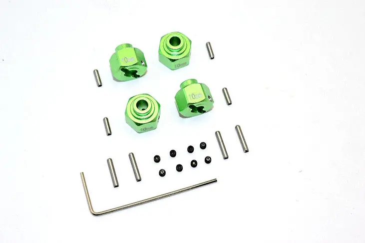 Axial Smt10 Grave Digger (Ax90055) Aluminum Wheel Hex (+2Mm) - 4Pcs Set Green 1