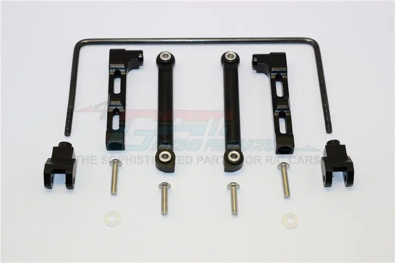 Axial Smt10 Grave Digger (Ax90055) Aluminum+Hard Steel Rear Anti-Roll Bar - 13Pcs Set Black 1