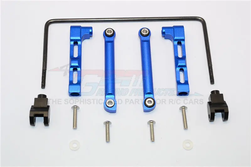 Axial Smt10 Grave Digger (Ax90055) Aluminum+Hard Steel Rear Anti-Roll Bar - 13Pcs Set Blue 1