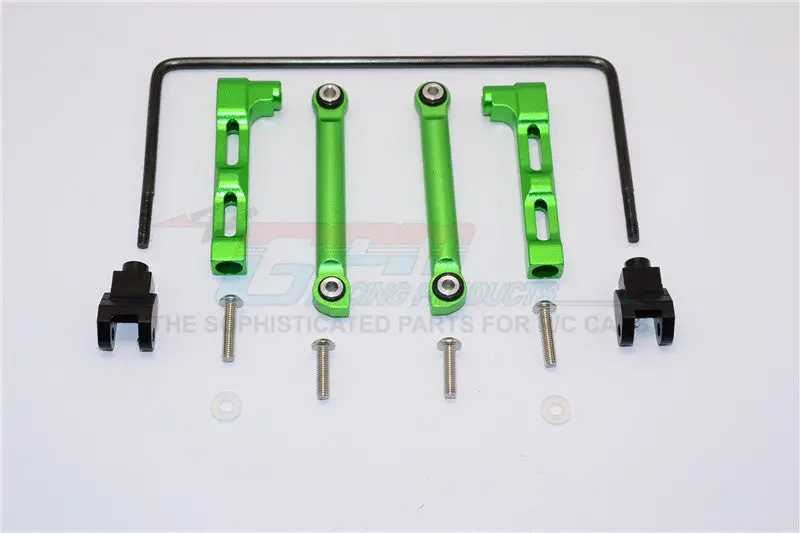 Axial Smt10 Grave Digger (Ax90055) Aluminum+Hard Steel Rear Anti-Roll Bar - 13Pcs Set Green 1