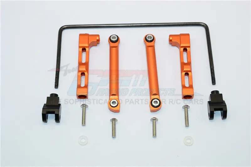 Axial Smt10 Grave Digger (Ax90055) Aluminum+Hard Steel Rear Anti-Roll Bar - 13Pcs Set Orange 1