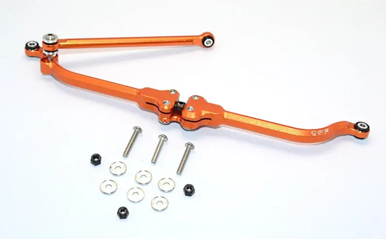 Axial Smt10 Grave Digger (Ax90055) & Max-D (Ax90057) Aluminum Adjustable Steering Link - 2Pcs Set Orange 1