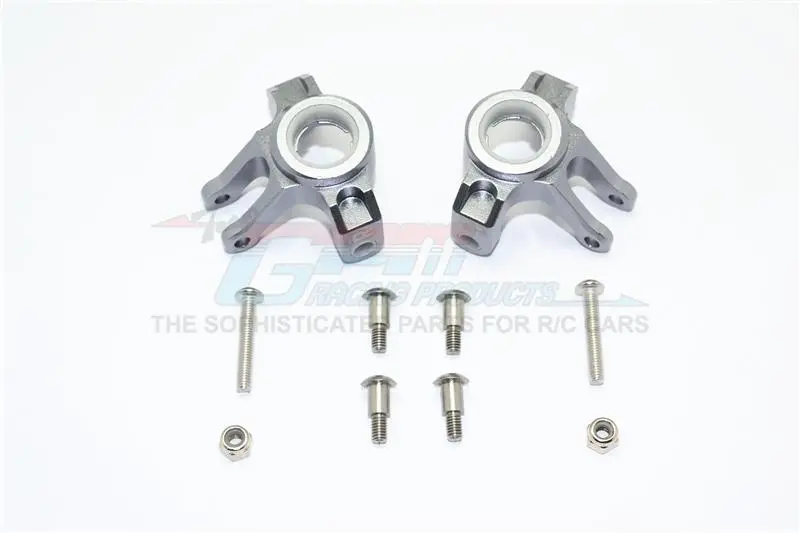 Axial Smt10 Grave Digger (Ax90055) & Max-D (Ax90057) Aluminum Front Knuckle Arms - 1Pr Set Gray Silver 1
