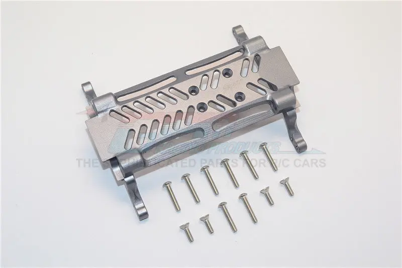 Axial Smt10 Grave Digger (Ax90055) & Max-D (Ax90057) Aluminum Gear Box Bottom Mount - 1Pc Set Gray Silver 1