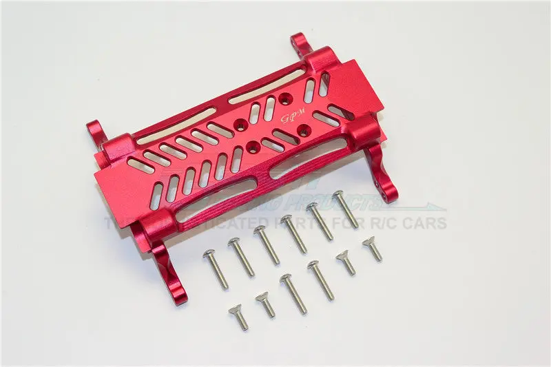 Axial Smt10 Grave Digger (Ax90055) & Max-D (Ax90057) Aluminum Gear Box Bottom Mount - 1Pc Set Red 1