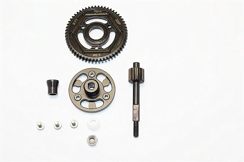 Axial Smt10 Grave Digger (Ax90055) & Max-D (Ax90057) Aluminum Spur Gear Adapter+Steel Gear 57T - 1 Set Black 1