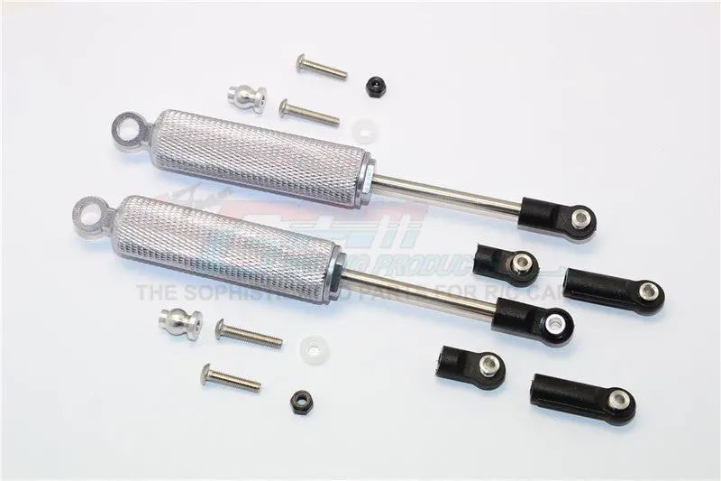 Axial Smt10 Grave Digger (Ax90055) & Max-D (Ax90057) Aluminumfront/Rear Internal Shocks (3 Length Adjustable Design) - 1Pr Set Gray Silver 1