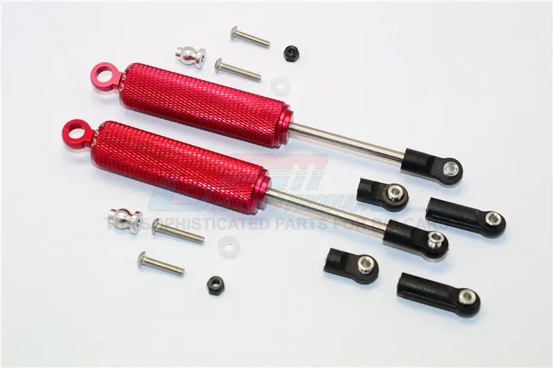 Axial Smt10 Grave Digger (Ax90055) & Max-D (Ax90057) Aluminumfront/Rear Internal Shocks (3 Length Adjustable Design) - 1Pr Set Red 1