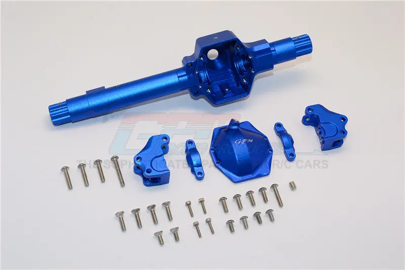 Axial Smt10 Grave Digger (Ax90055) & Rr10 Bomber (Ax90048) Aluminum Front Or Rear Axle Housing Assembly (Gpm Upgrade Version) - 6Pcs Set Blue 1