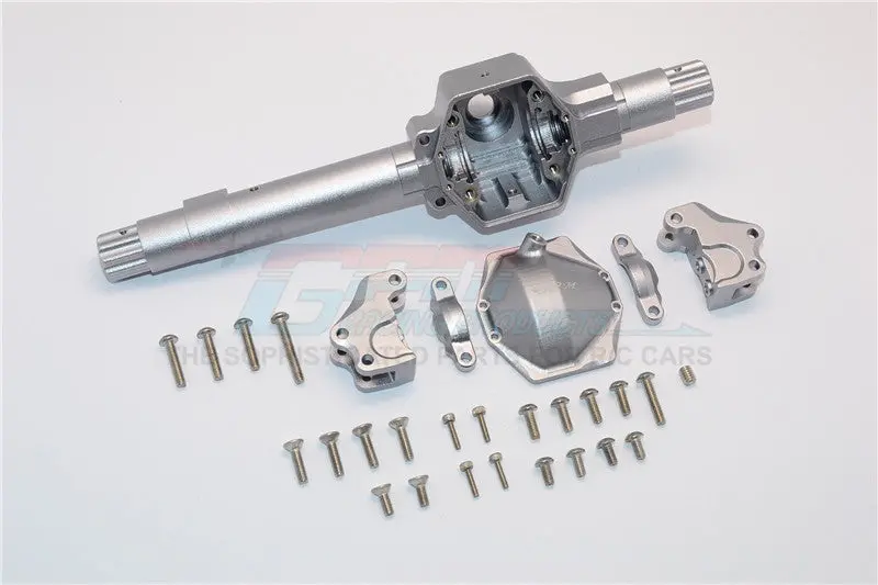 Axial Smt10 Grave Digger (Ax90055) & Rr10 Bomber (Ax90048) Aluminum Front Or Rear Axle Housing Assembly (Gpm Upgrade Version) - 6Pcs Set Gray Silver 1