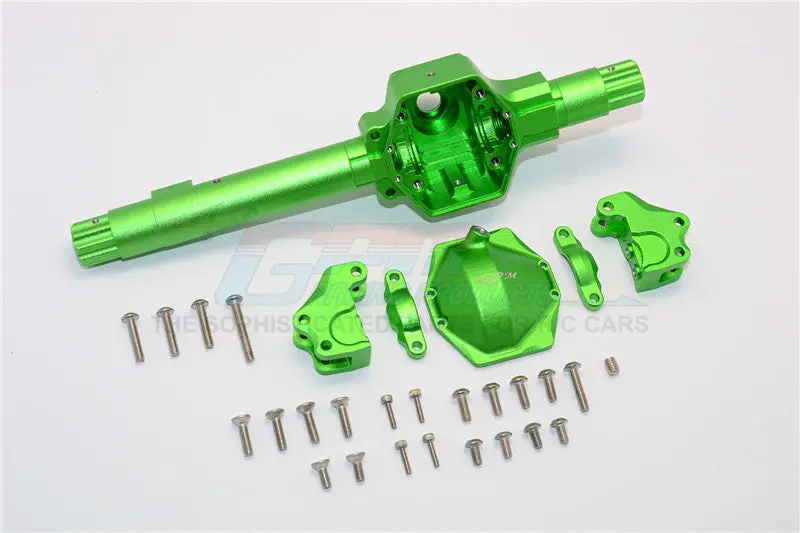 Axial Smt10 Grave Digger (Ax90055) & Rr10 Bomber (Ax90048) Aluminum Front Or Rear Axle Housing Assembly (Gpm Upgrade Version) - 6Pcs Set Green 1