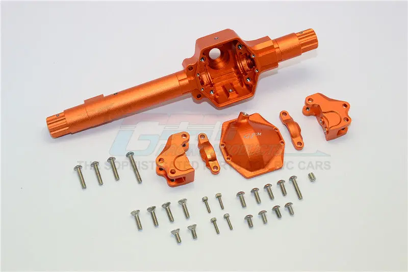 Axial Smt10 Grave Digger (Ax90055) & Rr10 Bomber (Ax90048) Aluminum Front Or Rear Axle Housing Assembly (Gpm Upgrade Version) - 6Pcs Set Orange 1