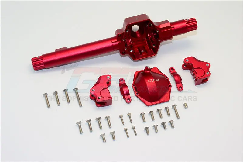Axial Smt10 Grave Digger (Ax90055) & Rr10 Bomber (Ax90048) Aluminum Front Or Rear Axle Housing Assembly (Gpm Upgrade Version) - 6Pcs Set Red 1