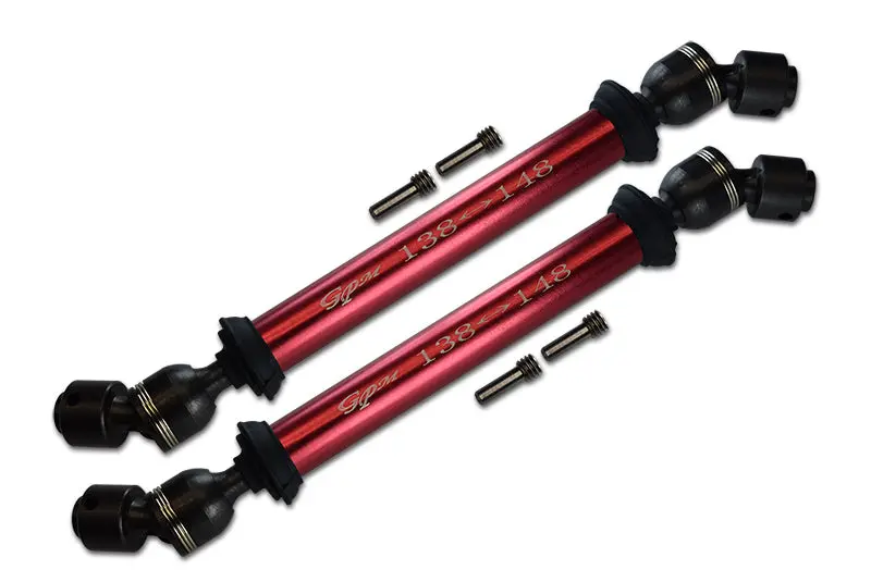 Axial Smt10 Grave Digger (Ax90055) Steel Front&Rear Center Shaft With Aluminum Body (138Mm-148Mm) - 1Pr Set Red 1