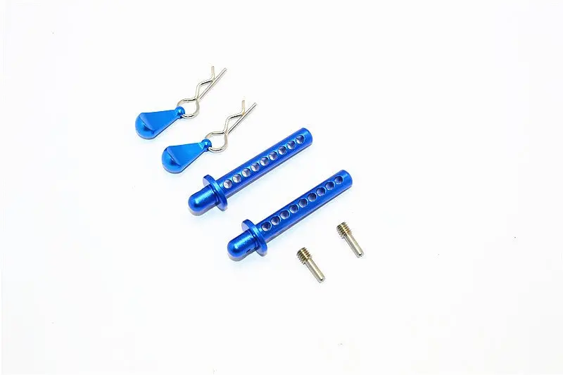 Axial Smt10 Max-D (Ax90057) Aluminum Front/Rear Body Post With Clip & Mount - 1 Set Blue 1
