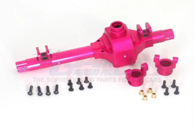 Axial Wraith 4Wd Rock Racer Aluminum Front/Rear Axle Housing & C-Hub - 4Pcs Set Pink 1
