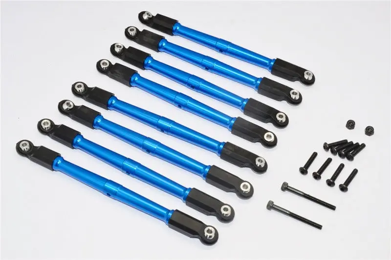 Axial Wraith Aluminum Front & Rear Link Parts (Upper+Lower) - 8Pcs Set Blue 1