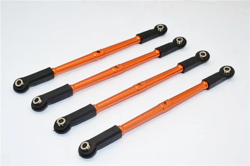 Axial Wraith Aluminum Front/Rear Lower Thread Rod - 4Pcs Set Orange 1