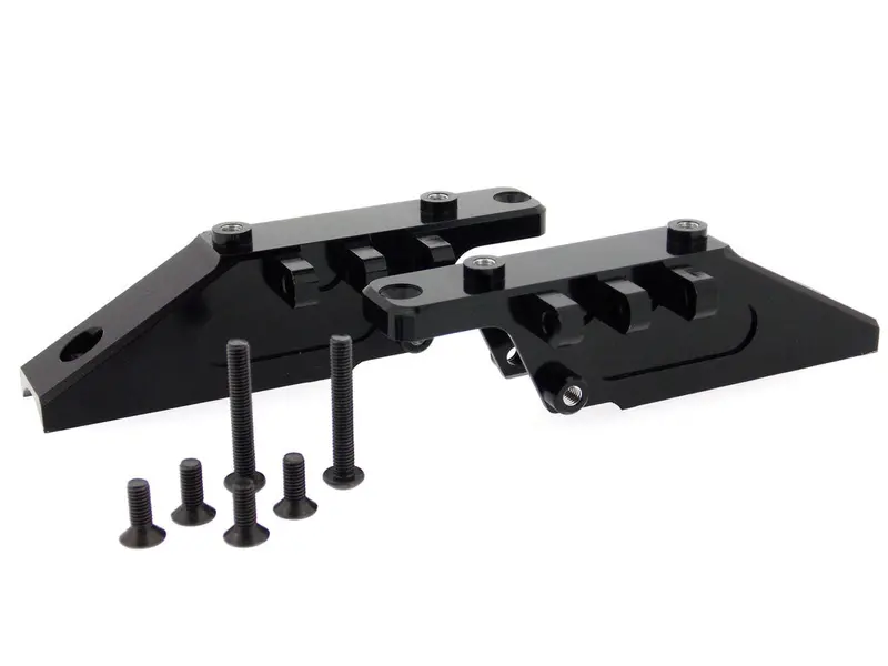 Axial Wraith Aluminum Front+Rear Gear Box Mount - 2 Pcs Set Black 1