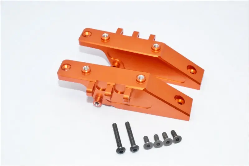 Axial Wraith Aluminum Front+Rear Gear Box Mount - 2 Pcs Set Orange 1