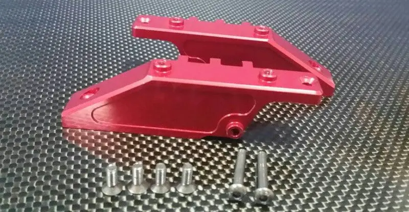 Axial Wraith Aluminum Front+Rear Gear Box Mount - 2 Pcs Set Red 1