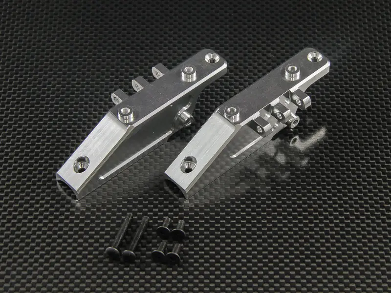 Axial Wraith Aluminum Front+Rear Gear Box Mount - 2 Pcs Set Silver 1
