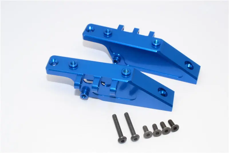 Axial Wraith Aluminum Front+Rear Gear Box Mount - 2Pcs Set Blue 1