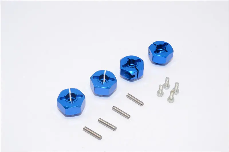 Axial Wraith & Rr10 Bomber Aluminum Hex Adaptors (12Mm) - 4Pcs Set Blue 1