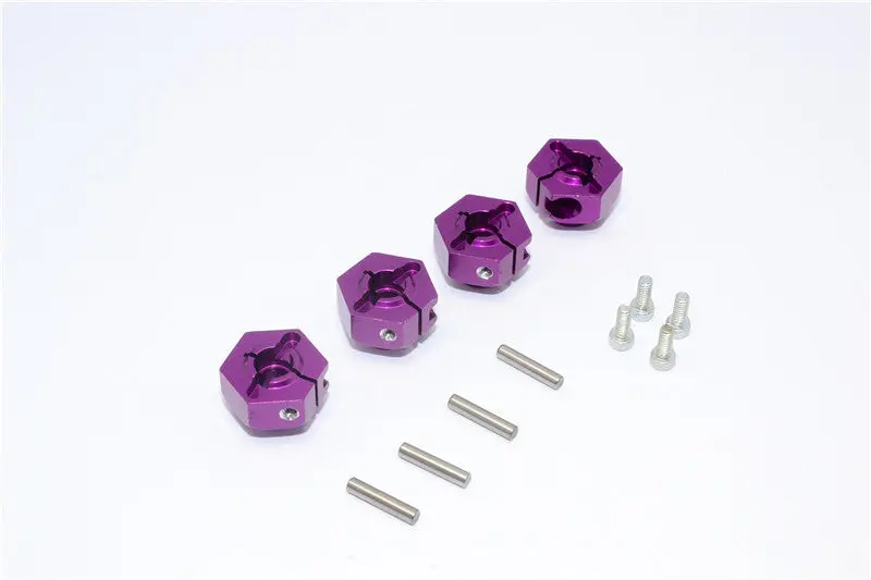 Axial Wraith & Rr10 Bomber Aluminum Hex Adaptors (12Mm) - 4Pcs Set Purple 1