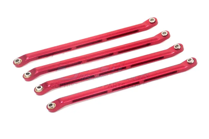 Axial Wraith & Rr10 Bomber Aluminum Lower Thread Rod - 4Pcs Set Red 1