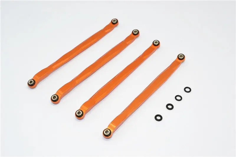 Axial Wraith & Rr10 Bomber Aluminum Lower Tube Frame Brace - 4 Pcs Set Orange 1