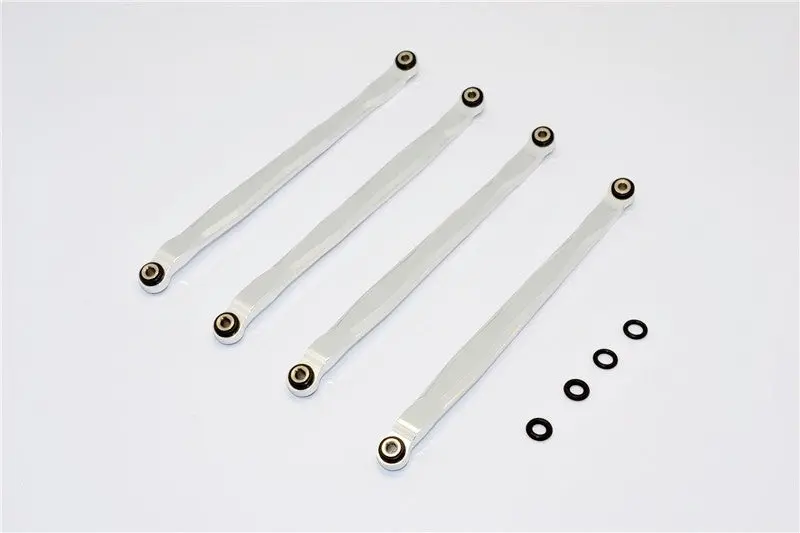 Axial Wraith & Rr10 Bomber Aluminum Lower Tube Frame Brace - 4 Pcs Set Silver 1