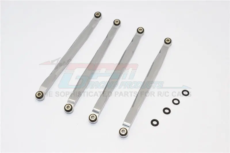 Axial Wraith & Rr10 Bomber Aluminum Lower Tube Frame Brace - 4Pcs Set Gray Silver 1