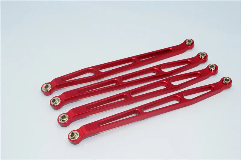 Axial Wraith & Rr10 Bomber Aluminum Lower Tube Frame Brace - 4Pcs Set Red 1