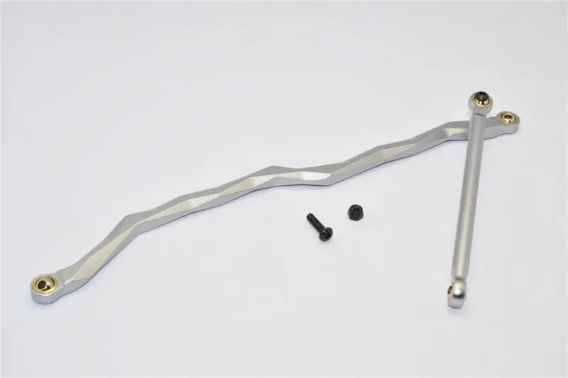 Axial Wraith & Rr10 Bomber Aluminum Steering Link - 2 Pcs Set Gray Silver 1