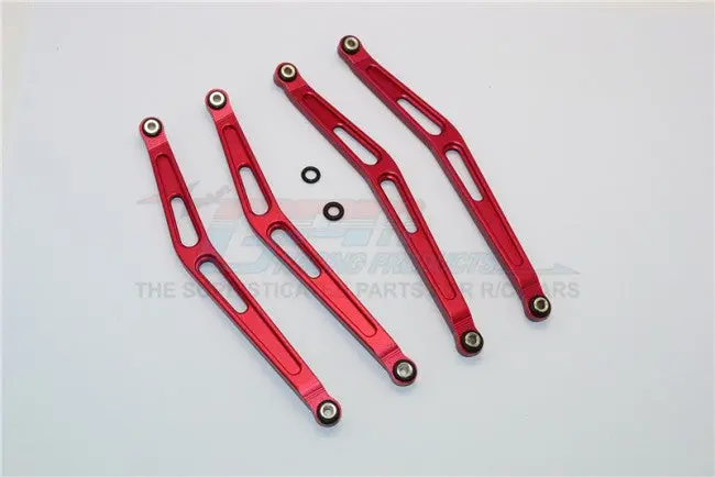 Axial Wraith & Rr10 Bomber Aluminum Upper Rock Buggy Links - 4Pcs Set Red 1