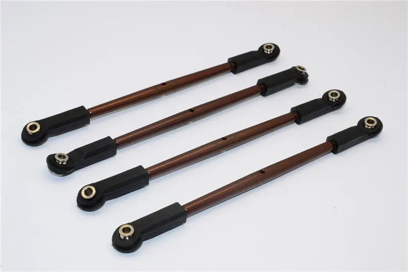 Axial Wraith Spring Steel Front/Rear Lower Thread Rod - 4Pcs Set Black 1
