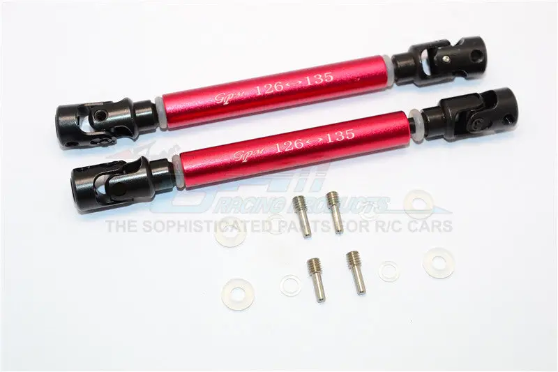 Axial Wraith Steel Adjustable Main Shaft With Alloy Body - 1Pr Set Red 1