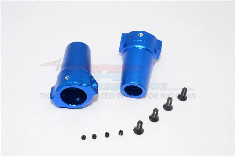 Axial Wraith / Yeti / Rr10 Bomber Aluminum Straight Axle Adapter - 1Pr Blue 1