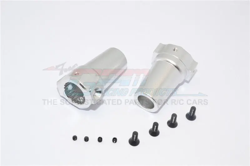 Axial Wraith / Yeti / Rr10 Bomber Aluminum Straight Axle Adapter - 1Pr Silver 1