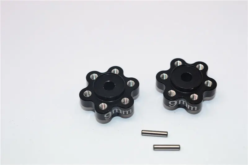 Axial Yeti Aluminum 2.2 Wheel Hub Adapters (9Mm Thickness) - 1Pr Set Black 1