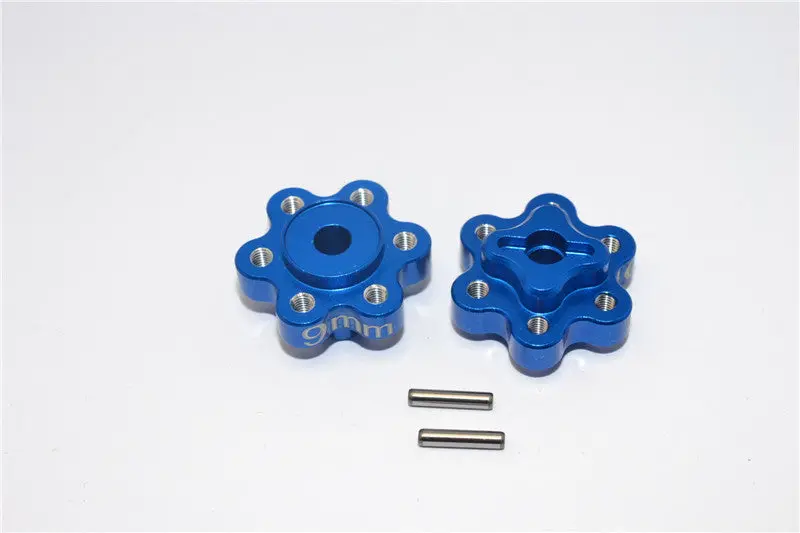 Axial Yeti Aluminum 2.2 Wheel Hub Adapters (9Mm Thickness) - 1Pr Set Blue 1